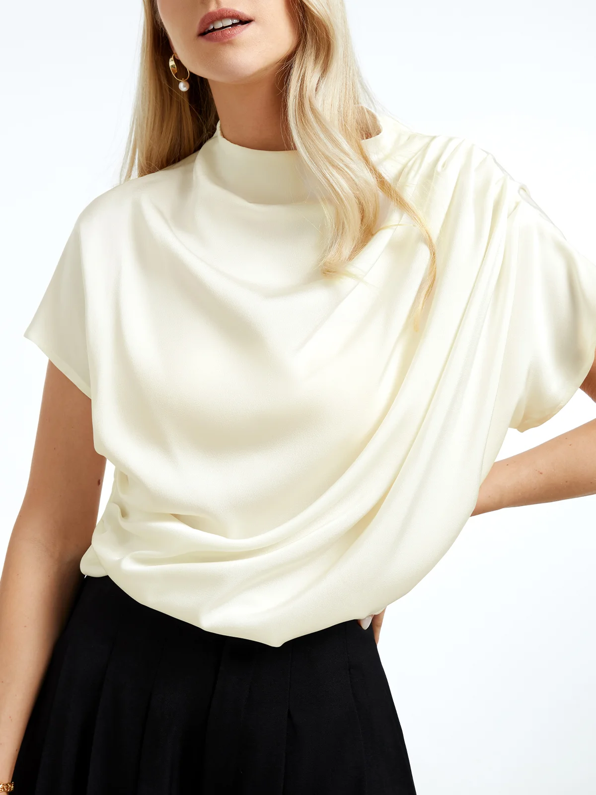 White Daily Plain Simple Short Sleeve Top