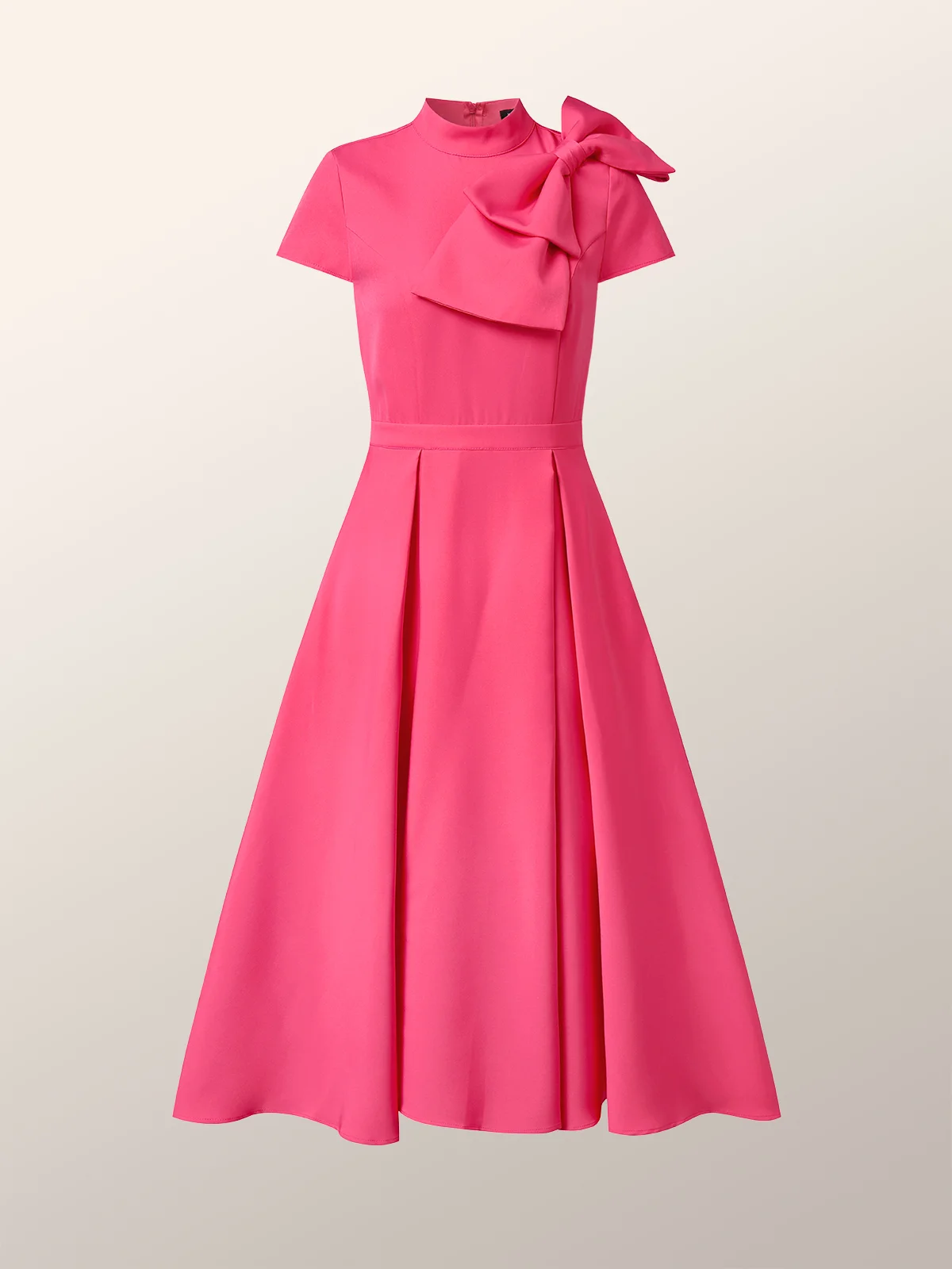 Summer Elegant Short Sleeve Woven Pink Dress Wedding Party