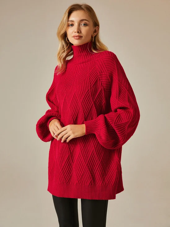 Urban Loose Long Sleeve Plain Sweater
