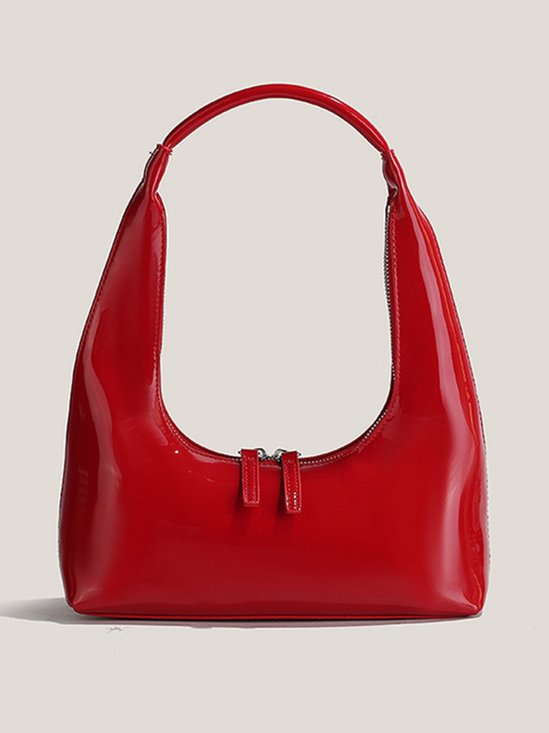 Minimalist Baguette Handbag Double Zipper Underarm Bag