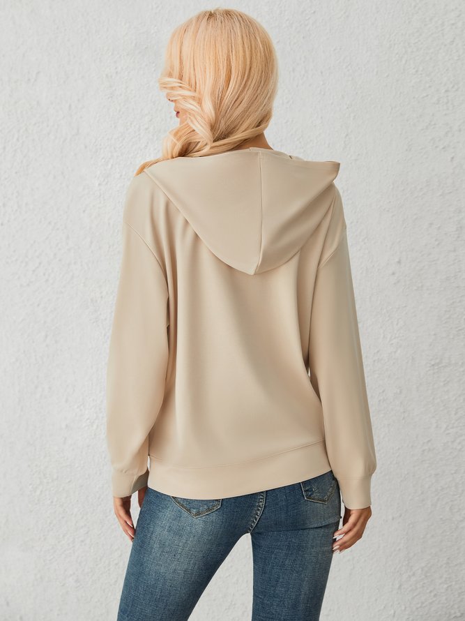 Autumn H-Line Long sleeve Casual Daily Micro-Elasticity Sweatshirts