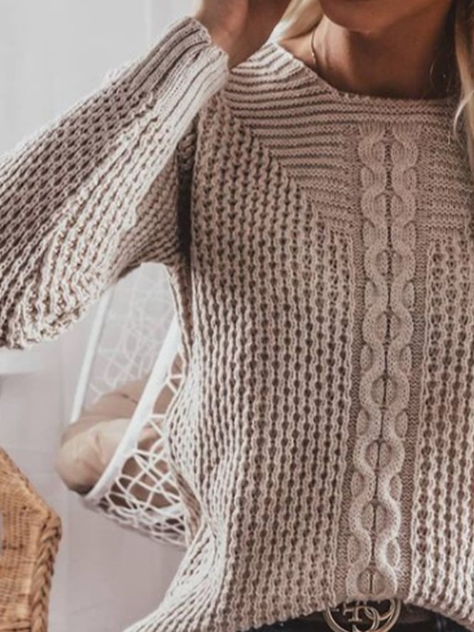 Elegant  Solid Long Sleeve Sweater