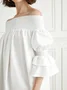 Loose Short sleeve Cold Shoulder Elegant Skirt Dress
