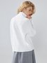 Stylewe White Daily Long sleeve Turtleneck Regular Fit  Sweater