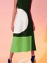 A-Line Crew Neck Color-Block Sleeveless Formal Mini Dress