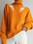 Casual Shift Solid Long Sleeve Sweater