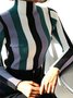 Long Sleeve Stripes Elegant Sweater