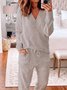 Daily Household Casual Suits Top With Pants