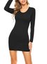 Crew Neck Slim Fit Long sleeve Casual Dress