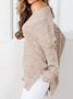 Long sleeve V neck Solid Casual Sweater