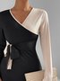 Tight Casual Acrylic Long sleeve Micro-Elasticity Dress