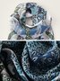 Plants Printed Imitation Silk Scarf