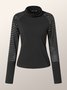 Spring High Neck Long sleeve High Stretch Daily Tops