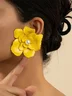 1pair Elegant Flower Rhinestone Stud Earrings